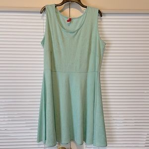 Teal fit and flare tank dress